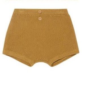 Quincy Mae 0-3 Knit Shorts Ochre NWOT